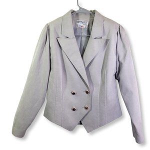 ULTRA SUEDE Women's Size 10 Gray, Pink Solid Blazer Jacket